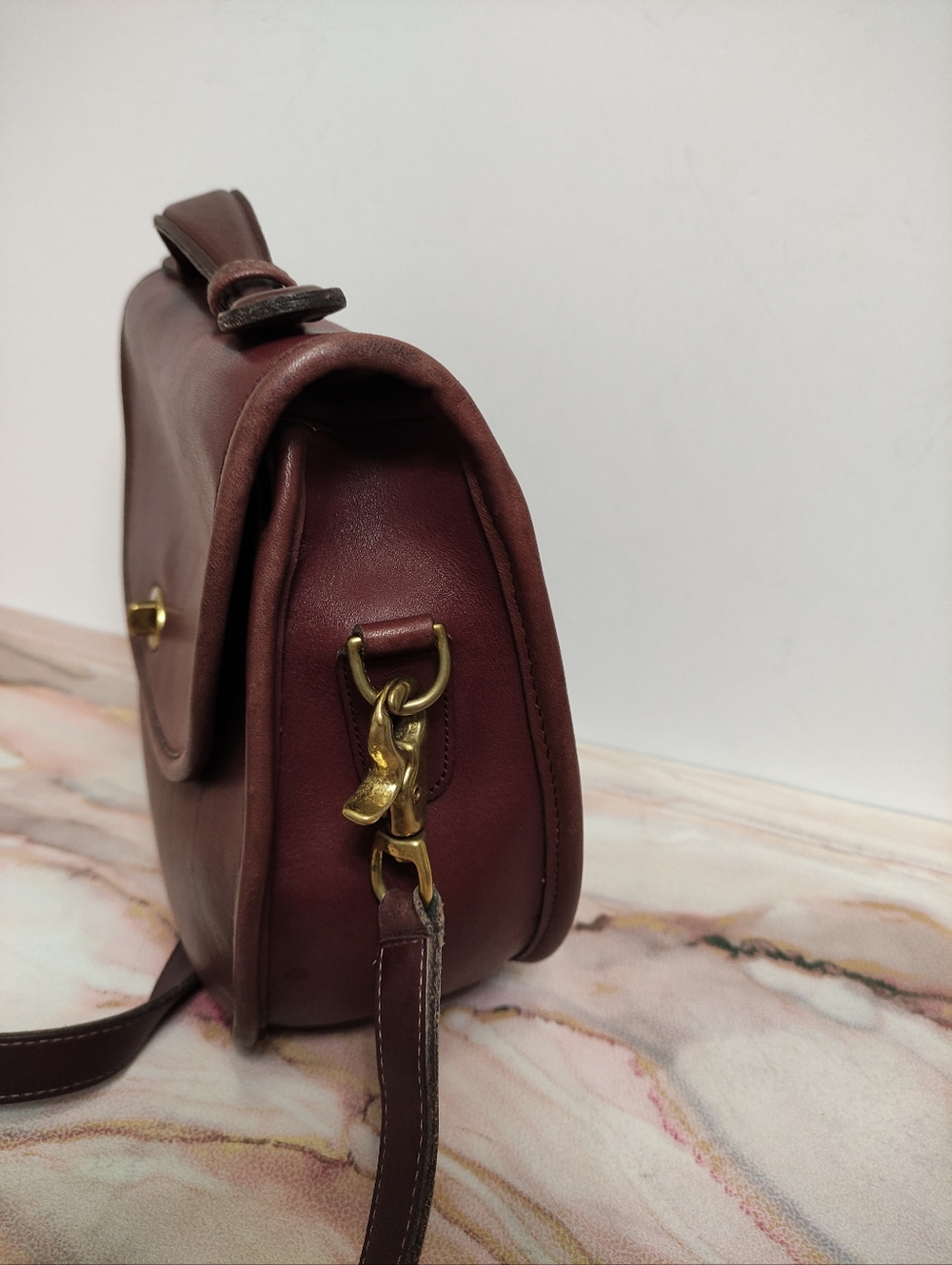 Vintage Coach 9865 Large Plaza Bag Burgundy READ - Picture 5 of 17